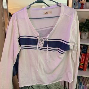 Hollister Stripped long sleeve crop top